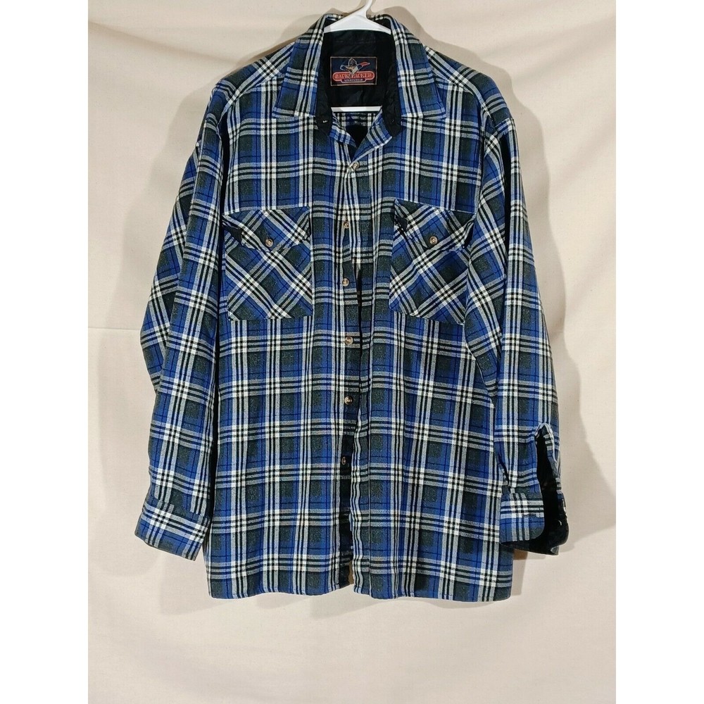Vintage Back Packer Sportswear Long Sleeve Flannel Button Up Shirt